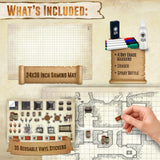 Distressed Dry Erase Grid Mat - 24"x36"