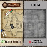 Distressed Dry Erase Grid Mat - 24"x36" (Version 2)