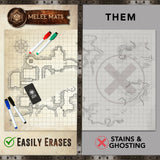 Distressed Dry Erase Grid Mat - 24"x36"