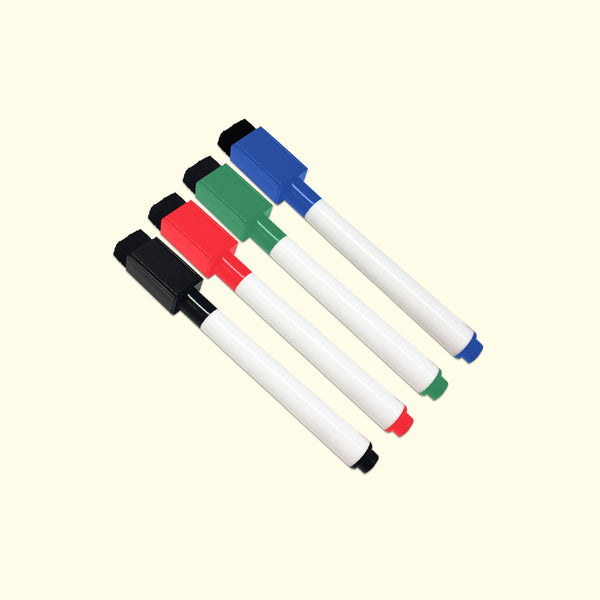 4 Pack Markers Black-Red-Green-Blue