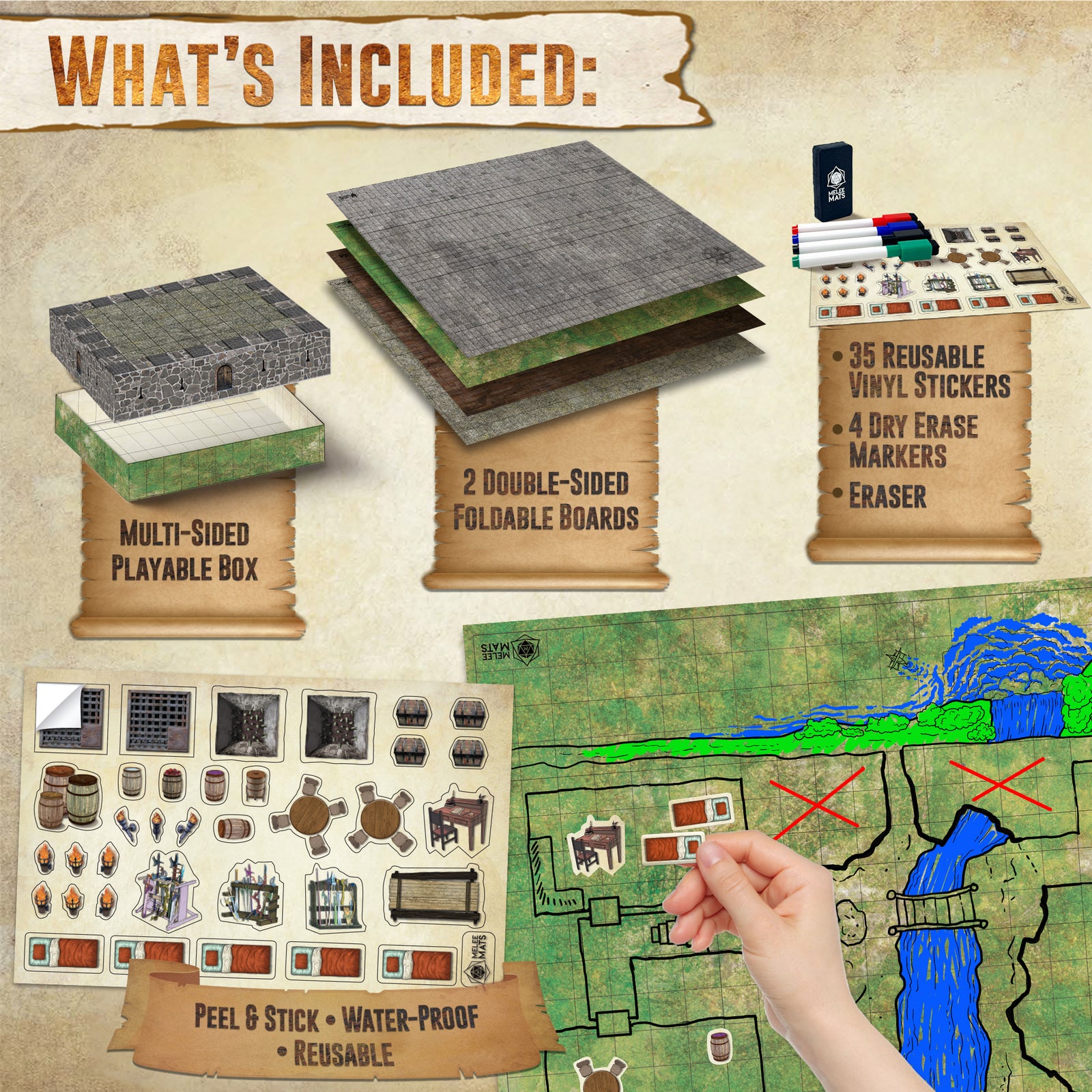 Multi-Terrain - The Original Battle Grid Game Board - Double Sided