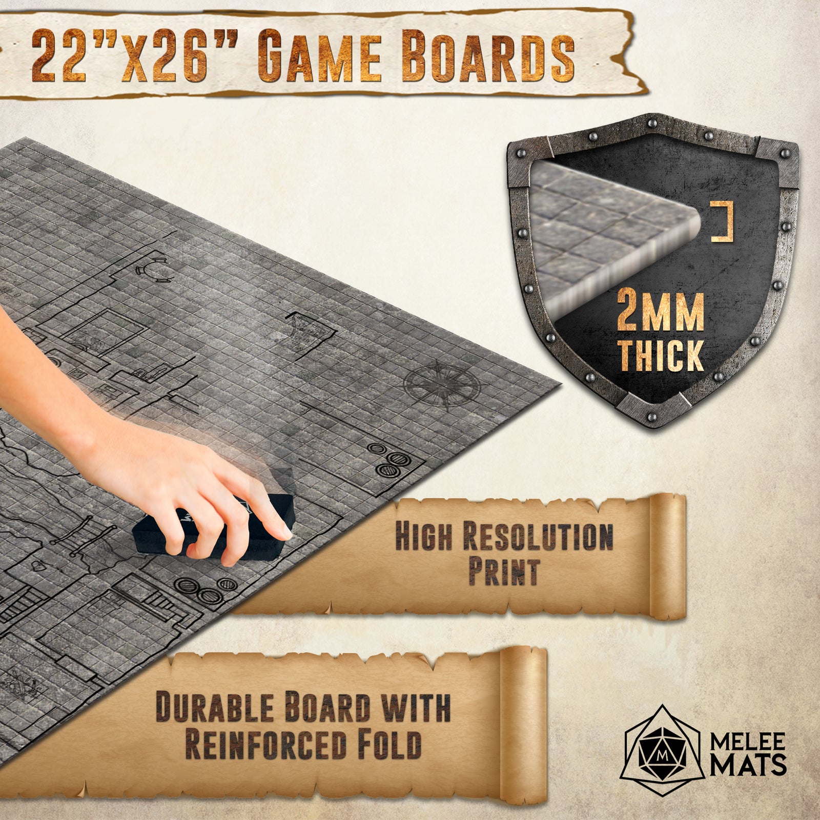 Multi-Terrain - The Original Battle Grid Game Board - Double Sided