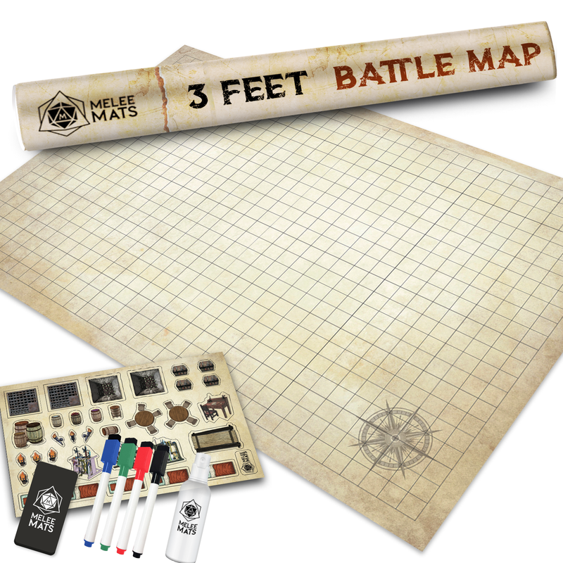 Distressed Dry Erase Grid Mat - 24"x36"