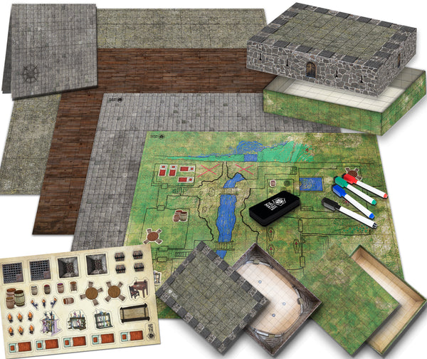 Multi-Terrain - The Original Battle Grid Game Board - Double Sided - 22"x26"