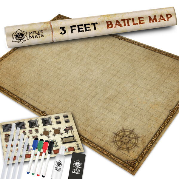 Distressed Dry Erase Grid Mat - 24"x36" (Version 2)