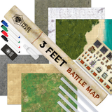 Dungeon-Cobblestone-Moss-Beach-Desert-Tundra - 3 Pack Double Sided Dry Erase Grid Mat -  24"x36"
