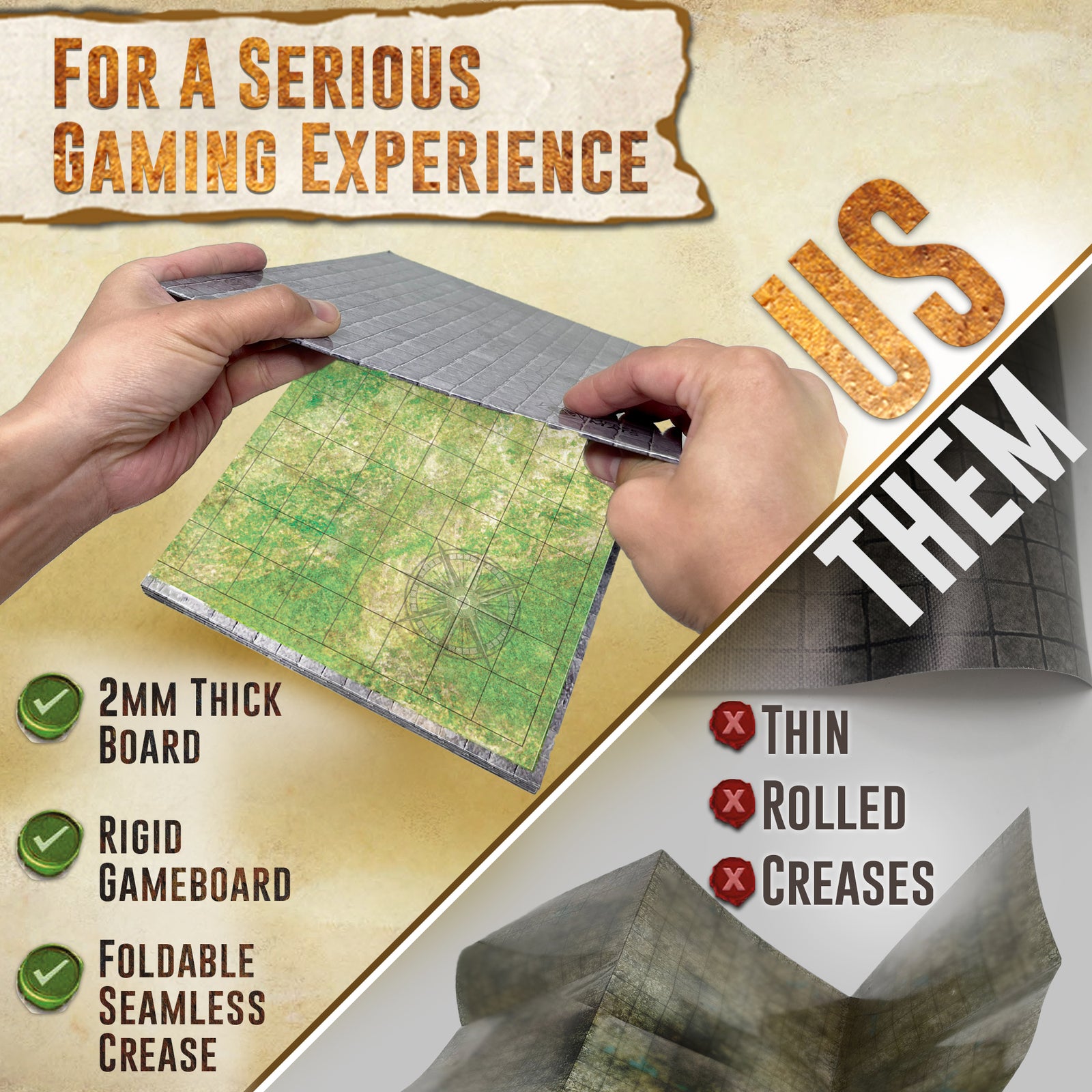 Multi-Terrain - The Original Battle Grid Game Board - Double Sided